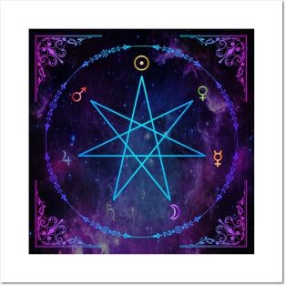 Traditional Planetary Magick - 7 Pointed Star (Classical Ancient Astrology) Posters and Art